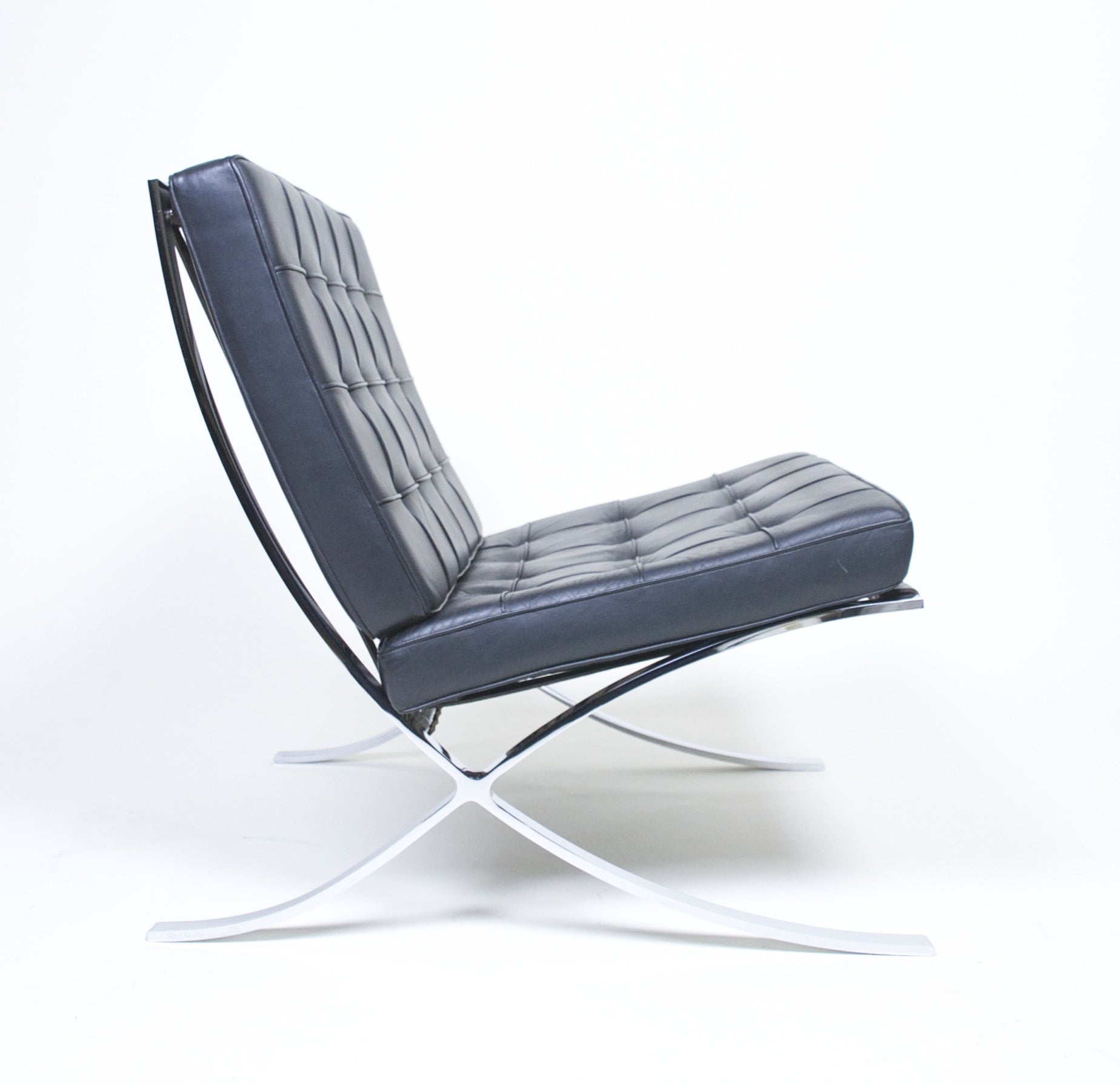 SOLD Knoll Barcelona Chair Mies Van Der Rohe Black Leather #2