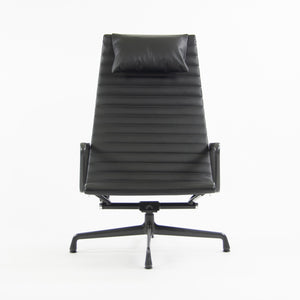 SOLD Eames Herman Miller 2018 Aluminum Group Lounge Chair Black Leather Charcoal Frame