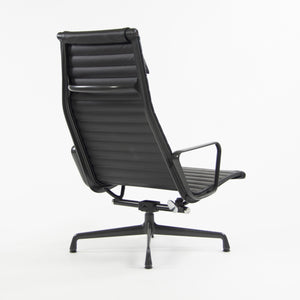 SOLD Eames Herman Miller 2018 Aluminum Group Lounge Chair Black Leather Charcoal Frame