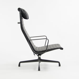 SOLD Eames Herman Miller 2018 Aluminum Group Lounge Chair Black Leather Charcoal Frame