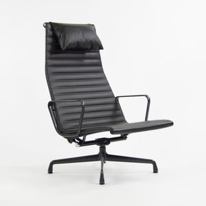 SOLD Eames Herman Miller 2018 Aluminum Group Lounge Chair Black Leather Charcoal Frame