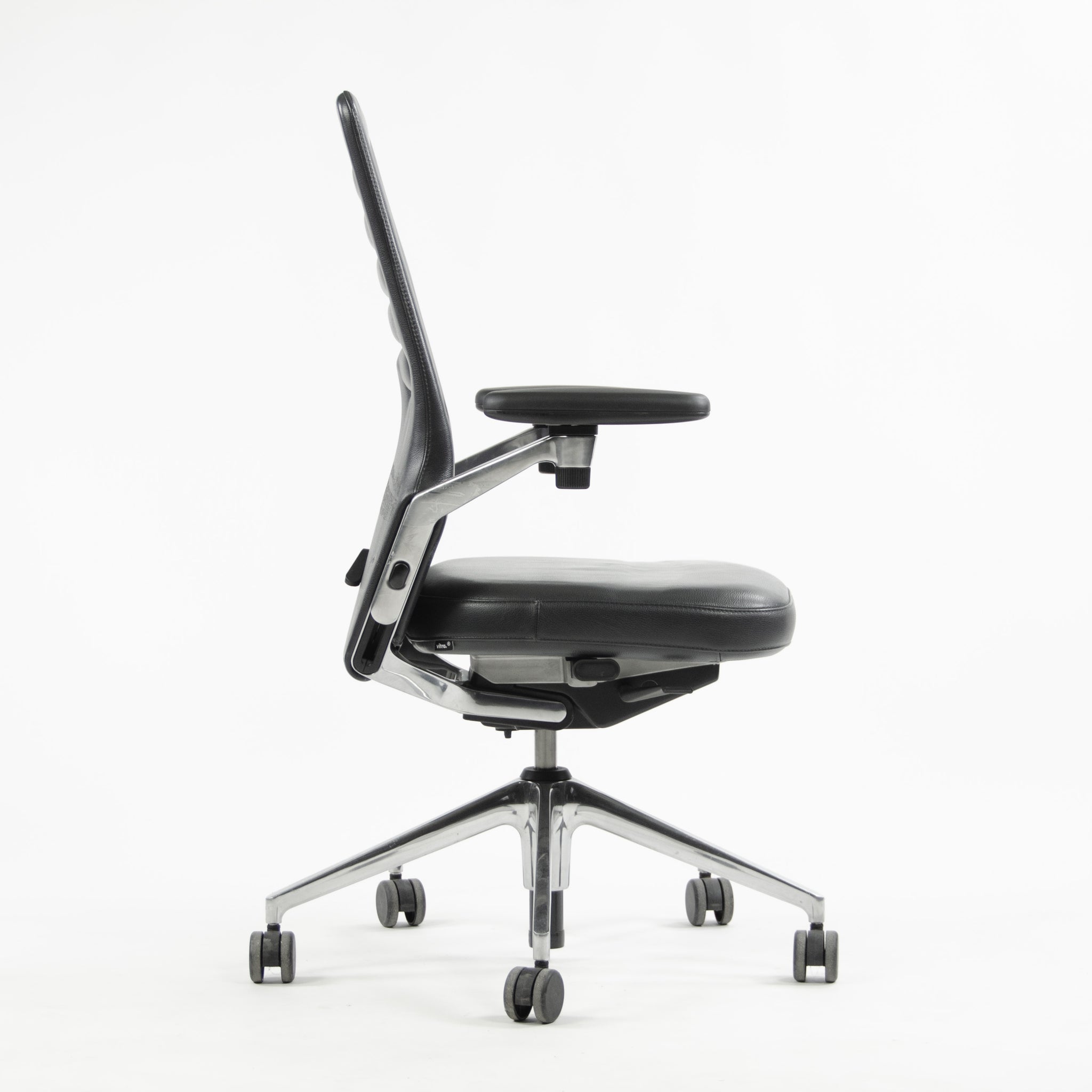 SOLD Leather AC5 2015 Vitra Antonio Citterio Work High Back Chair Black Polished Base