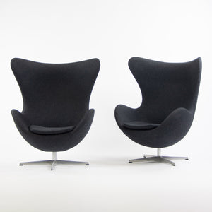 SOLD Egg Chair by Arne Jacobsen for Fritz Hansen Original Fabric Denmark Gray, 2013, 2 Available