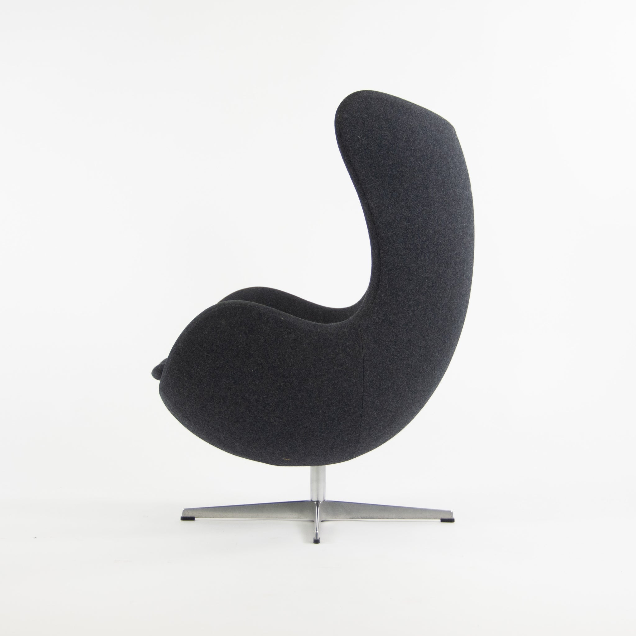 SOLD Egg Chair by Arne Jacobsen for Fritz Hansen Original Fabric Denmark Gray, 2013, 2 Available