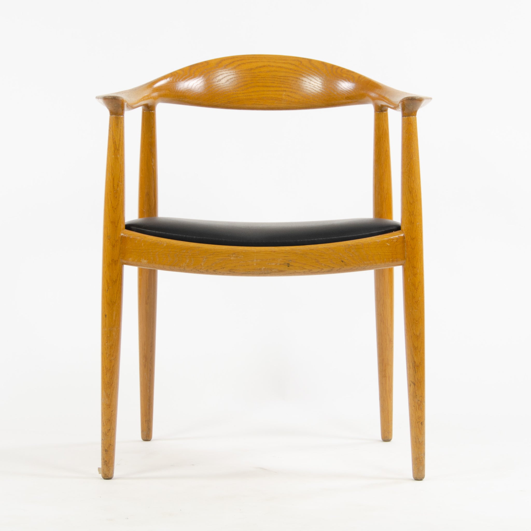 SOLD 4x Hans Wegner Round The Chair Johannes Hansen Denmark For Knoll Oak Armchairs