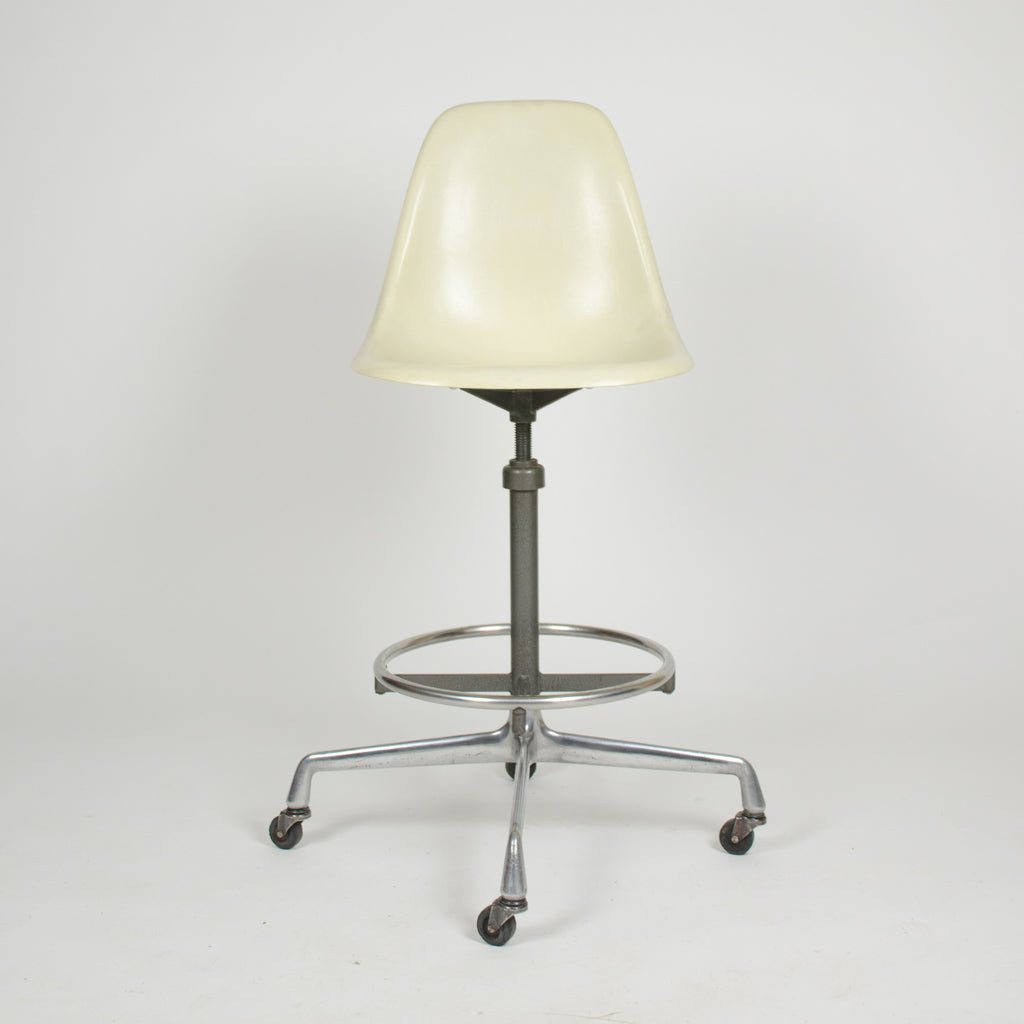 SOLD Eames Herman Miller Ivory Fiberglass Side Drafting Chair