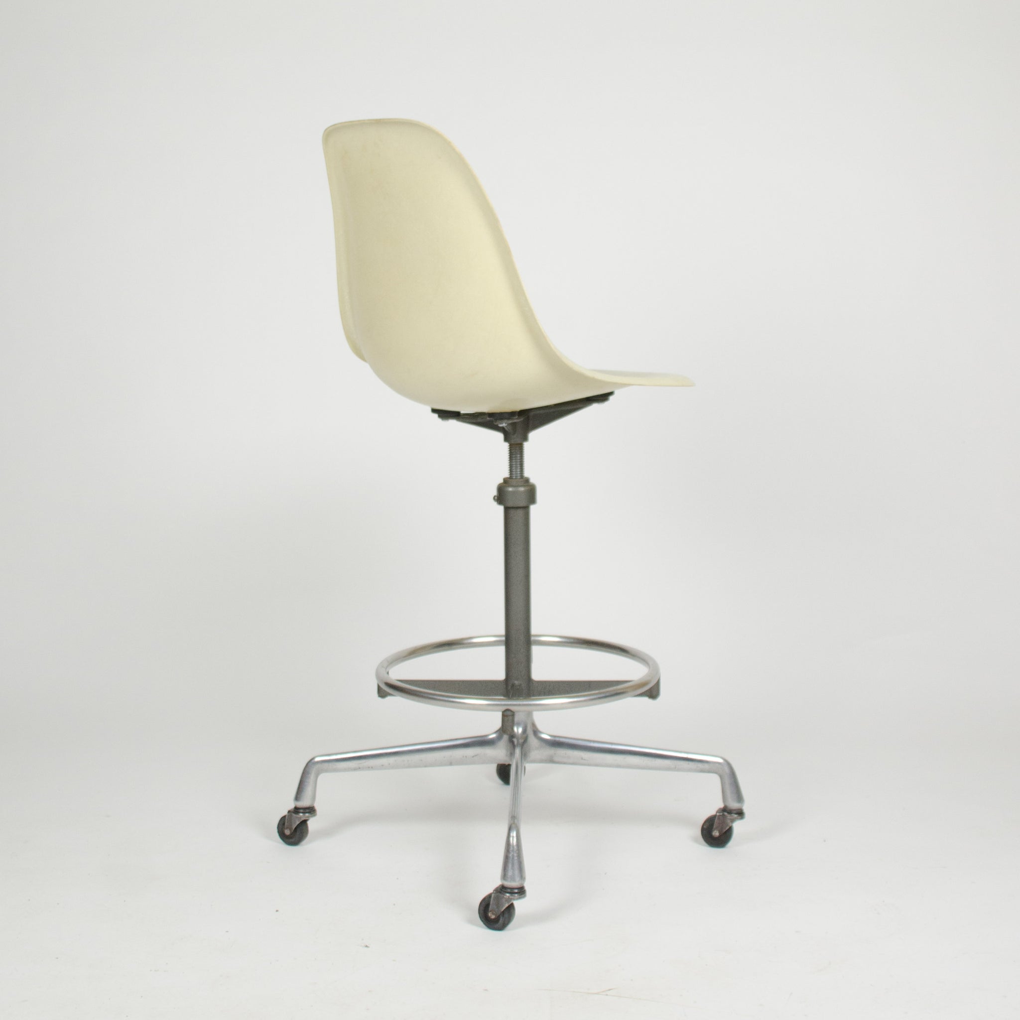 SOLD Eames Herman Miller Ivory Fiberglass Side Drafting Chair