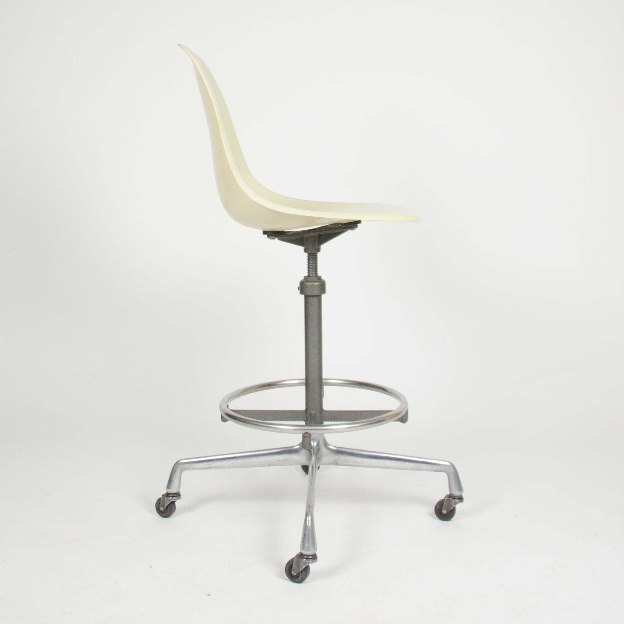 SOLD Eames Herman Miller Ivory Fiberglass Side Drafting Chair