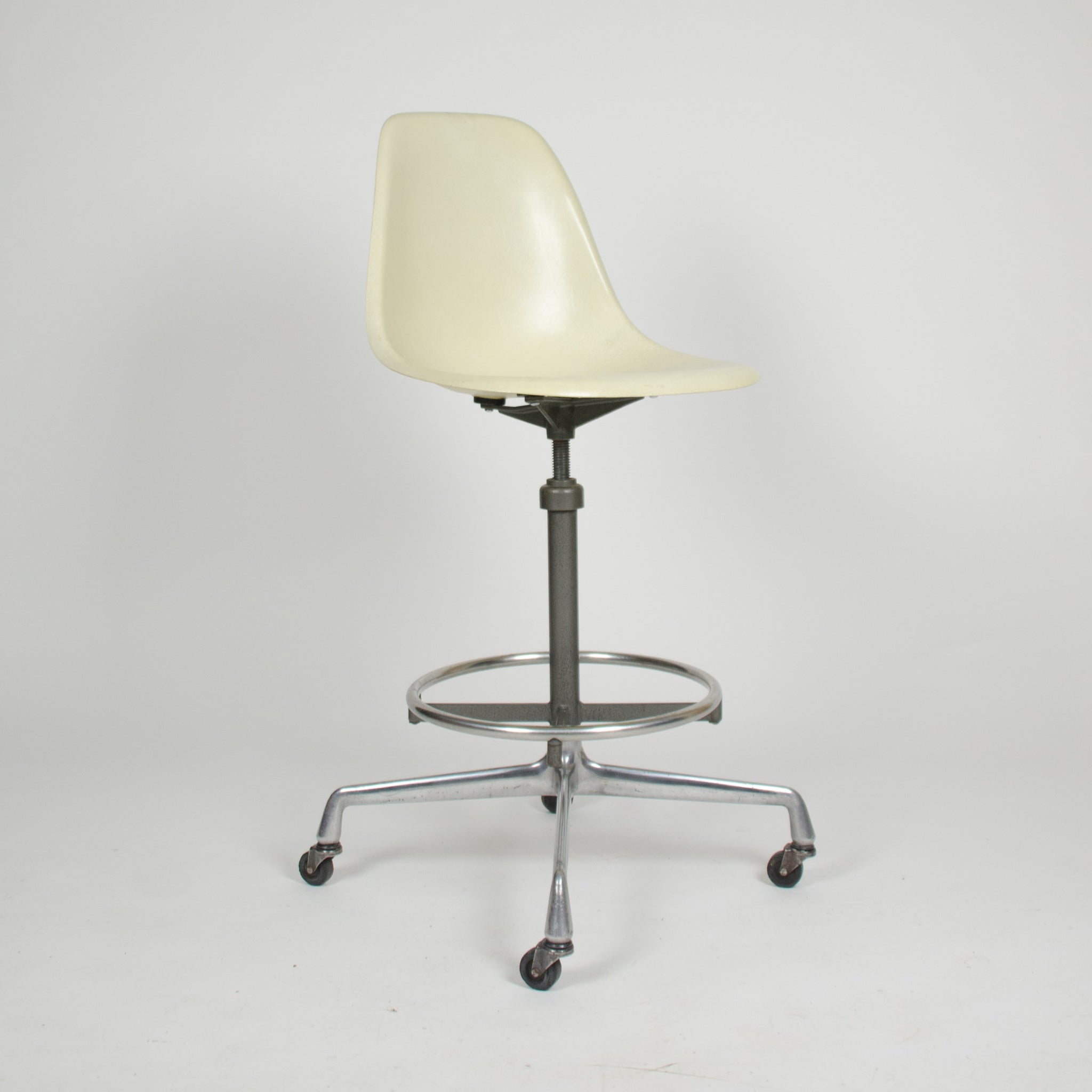 SOLD Eames Herman Miller Ivory Fiberglass Side Drafting Chair