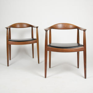 SOLD 4x Hans Wegner Round The Chair Johannes Hansen Denmark For Knoll Teak Armchairs