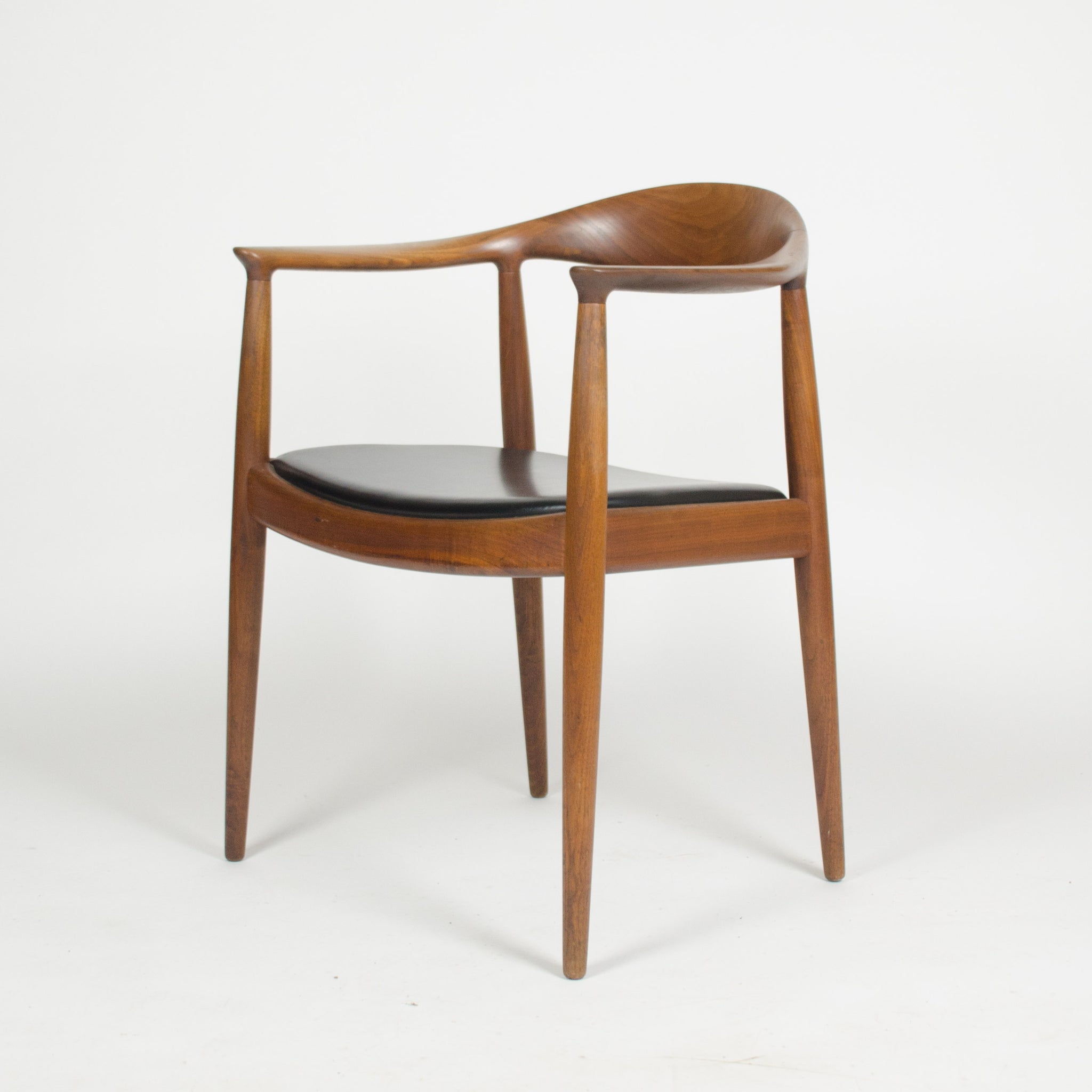 SOLD 4x Hans Wegner Round The Chair Johannes Hansen Denmark For Knoll Teak Armchairs