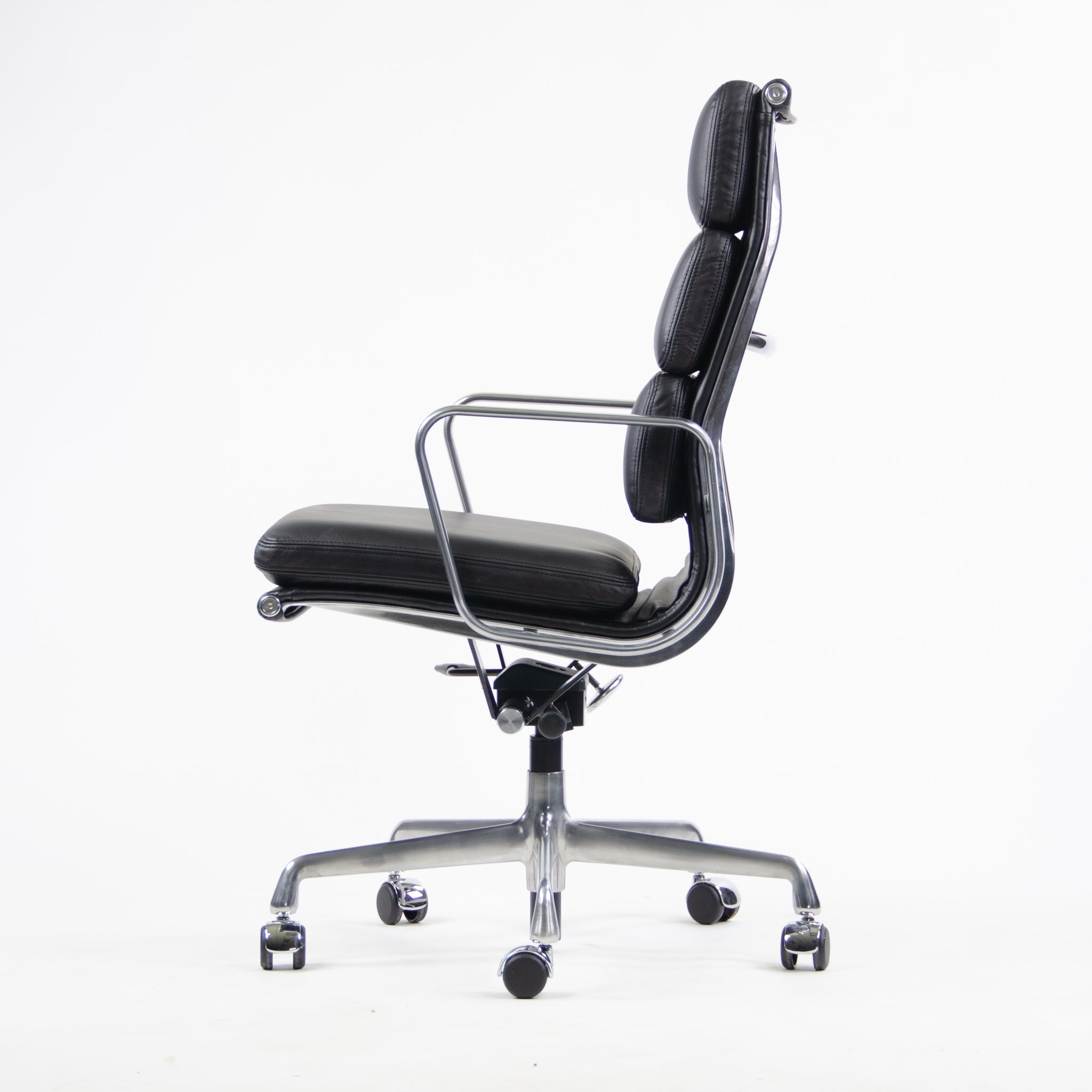 SOLD Brand New 2017 Eames Herman Miller High Soft Pad Aluminum Desk Chair Black Leather