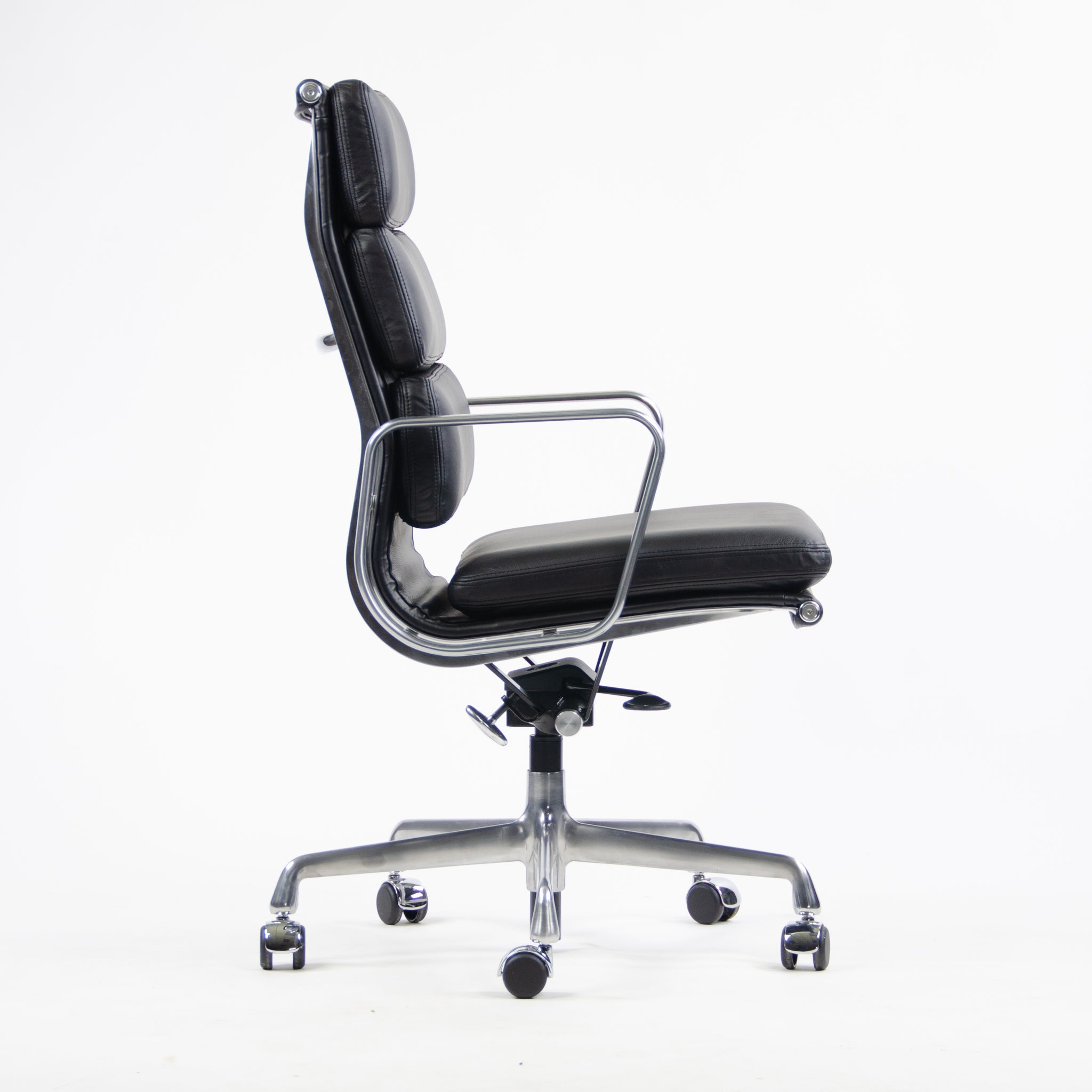 SOLD Brand New 2017 Eames Herman Miller High Soft Pad Aluminum Desk Chair Black Leather