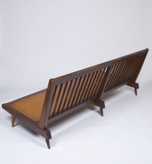 SOLD Authentic George Nakashima 6' Settee Early 60's. New Cushions by Nakashima Upholsterer