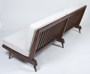 SOLD Authentic George Nakashima 6' Settee Early 60's. New Cushions by Nakashima Upholsterer