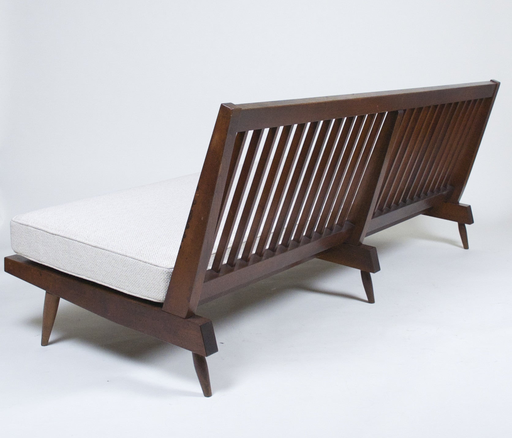 SOLD Authentic George Nakashima 6' Settee Early 60's. New Cushions by Nakashima Upholsterer