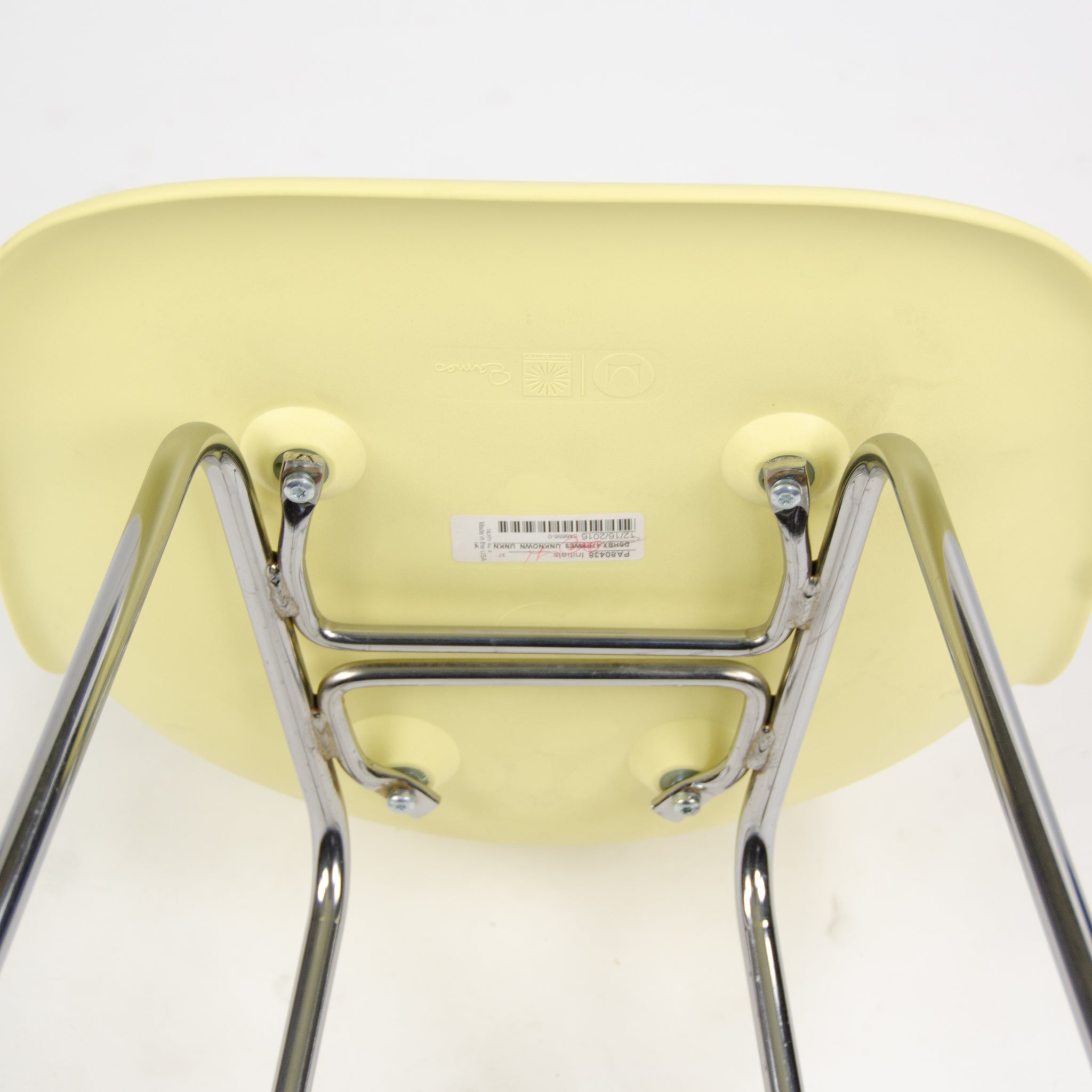 SOLD New 2016 Herman Miller Eames Plastic Side Shell Chair Barstool Pale Yellow 1x Available