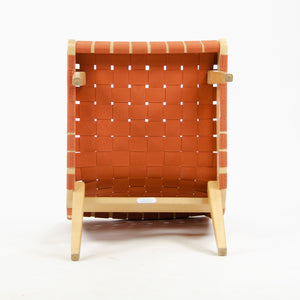 SOLD Knoll Studio Jens Risom Lounge Chair Maple w/ Red Orange Webbing