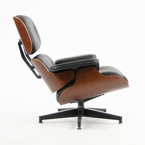 SOLD 2008 Herman Miller Eames Lounge Chair & Ottoman Cherry 670 671 Black Leather