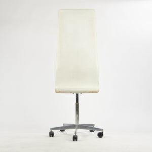 SOLD Fritz Hansen Arne Jacobsen Tall Oxford Rolling Chair White Leather