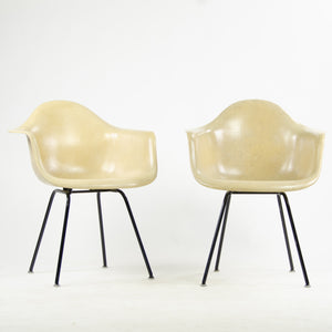 SOLD Herman Miller Eames 1954 Yellow Fiberglass Armshell Chairs DAX Pair