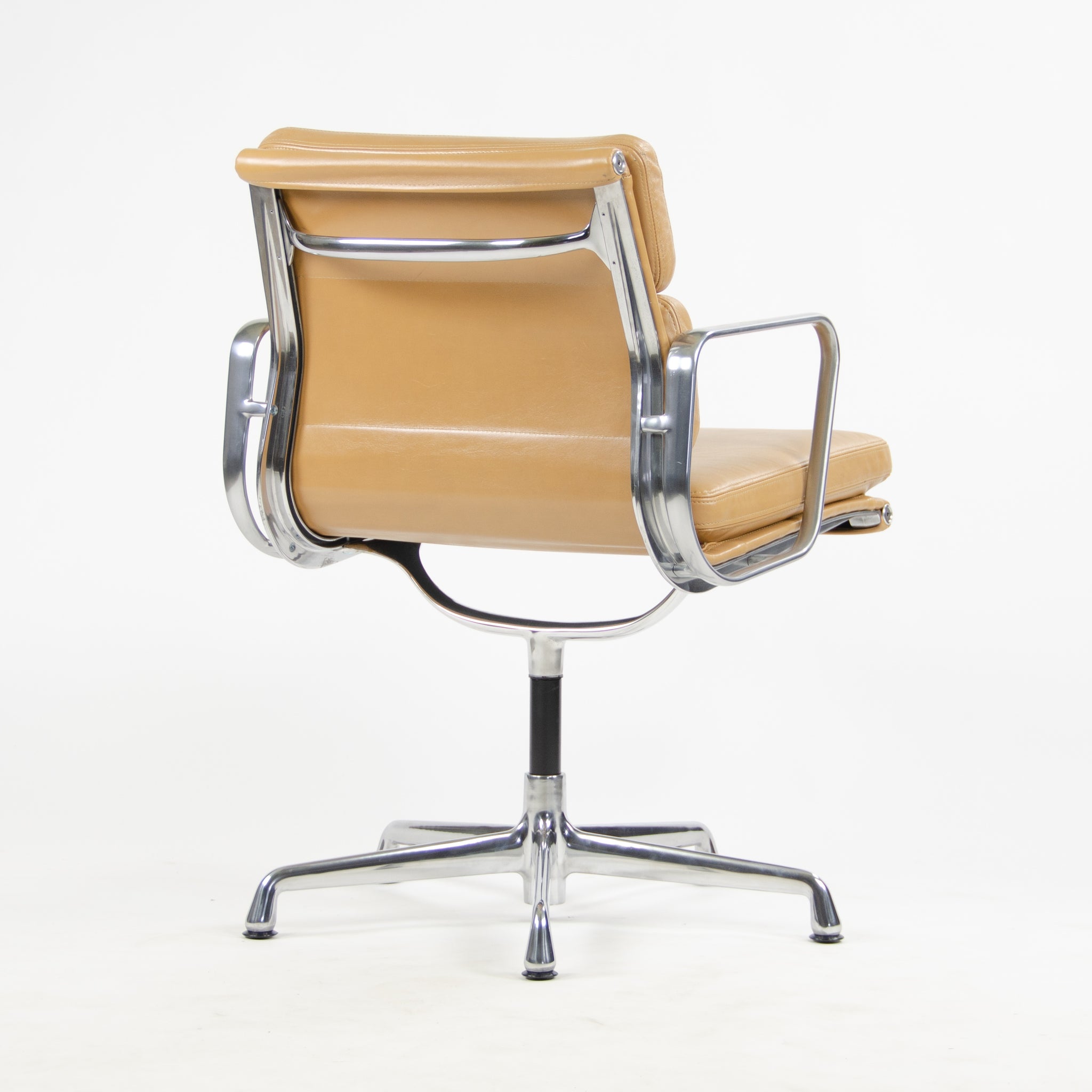 SOLD Eames Herman Miller Low Soft Pad Aluminum Desk Side Chair Tan Leather NEW