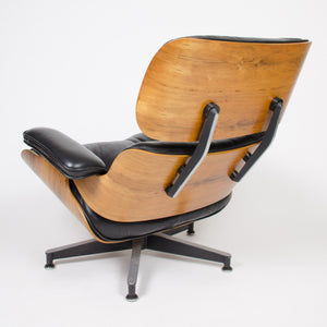 SOLD 1970's Herman Miller Eames Lounge Chair & Ottoman Rosewood 670 671 Black Leather