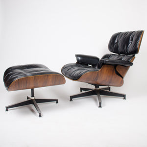 SOLD 1956 Holy Grail Herman Miller Eames Lounge Chair w Swivel Ottoman Boots + 3 Hole