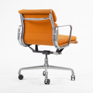 SOLD 1980 Eames Herman Miller Soft Pad Aluminum Group Desk Chair Orange Hopsack 4x