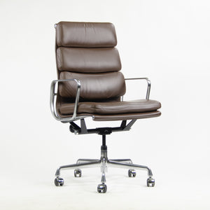 SOLD Herman Miller Eames Soft Pad Aluminum Group High Back Chair 2014 Brown Leather