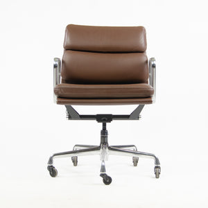 SOLD Herman Miller Eames Soft Pad Aluminum Group Chair Brown Leather 2006/7