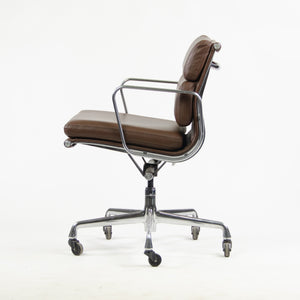 SOLD Herman Miller Eames Soft Pad Aluminum Group Chair Brown Leather 2006/7