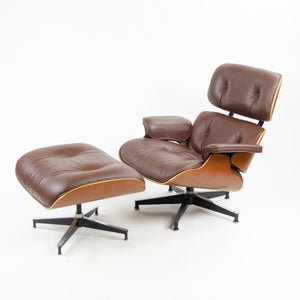 SOLD 2008 Herman Miller Eames Lounge Chair & Ottoman Cherry 670 671 Brown Leather