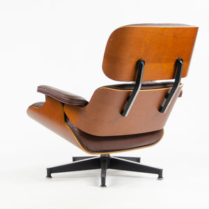 SOLD 2008 Herman Miller Eames Lounge Chair & Ottoman Cherry 670 671 Brown Leather