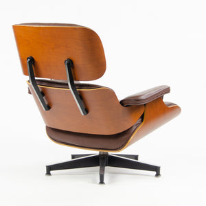 SOLD 2008 Herman Miller Eames Lounge Chair & Ottoman Cherry 670 671 Brown Leather