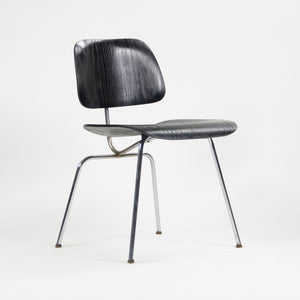 SOLD Eames Evans Herman Miller 1947 DCM Dining Chair Black Aniline Dye