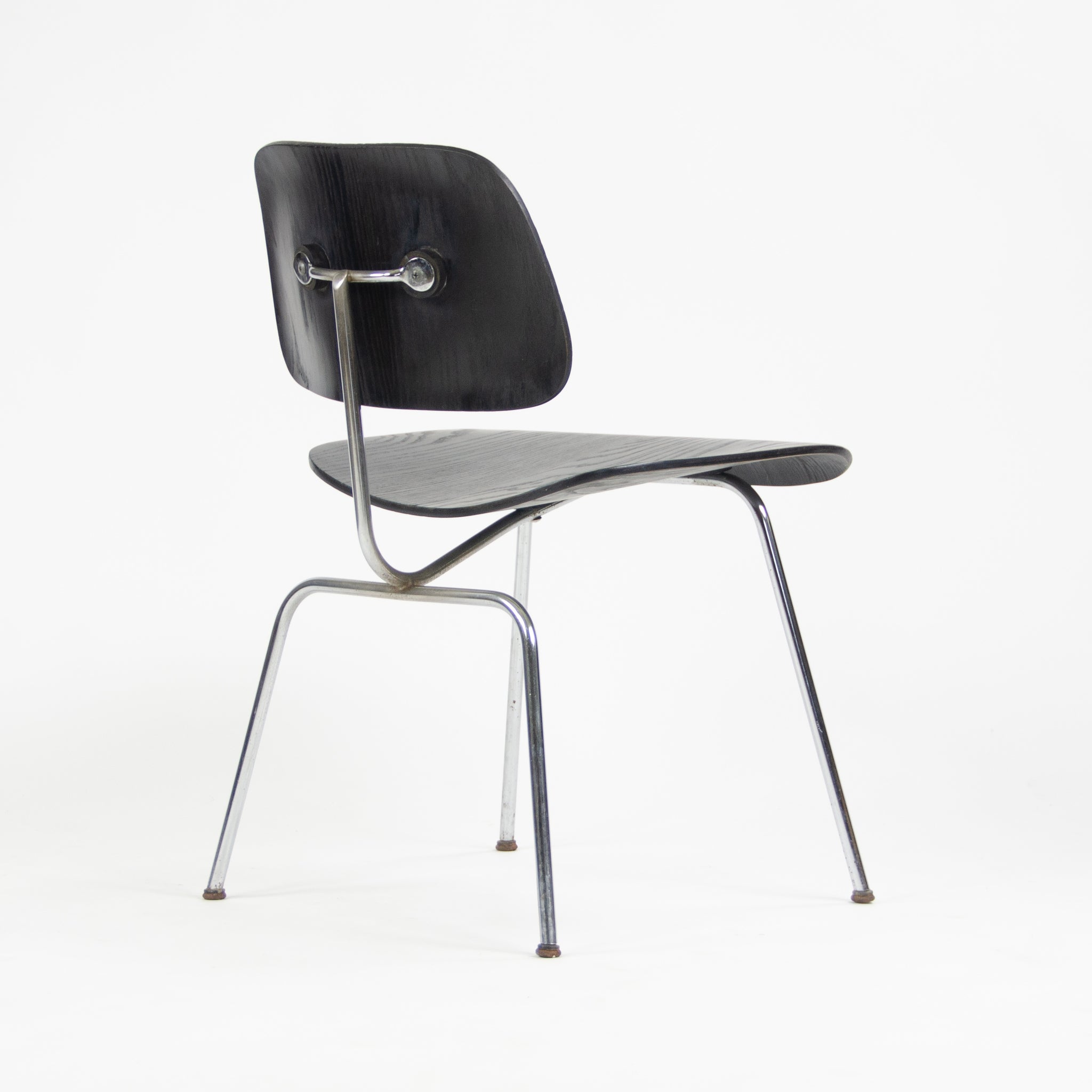 SOLD Eames Evans Herman Miller 1947 DCM Dining Chair Black Aniline Dye