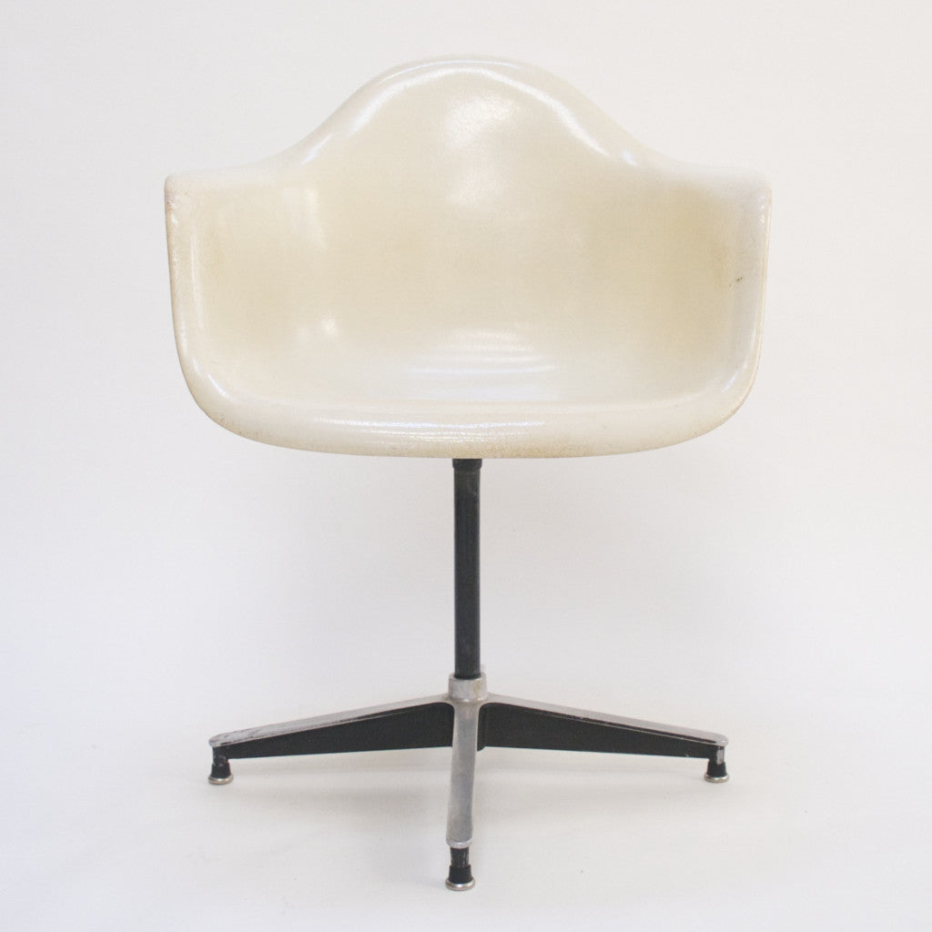 SOLD Eames Herman Miller Ivory Fiberglass Shell Chair Rare Base Arm Shell 1955 PSC