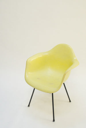 SOLD Yellow Eames Herman Miller Fiberglass Arm Shell Chair Early 1954