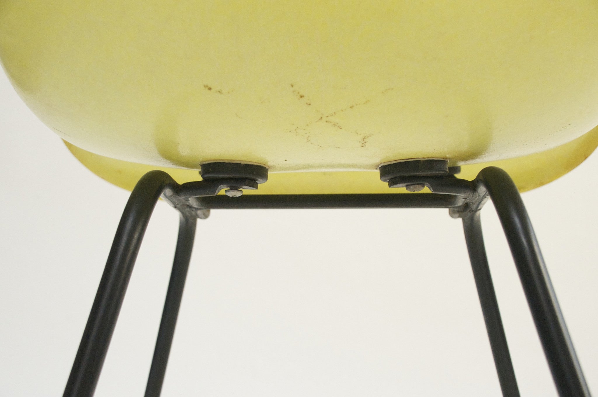 SOLD Yellow Eames Herman Miller Fiberglass Arm Shell Chair Early 1954