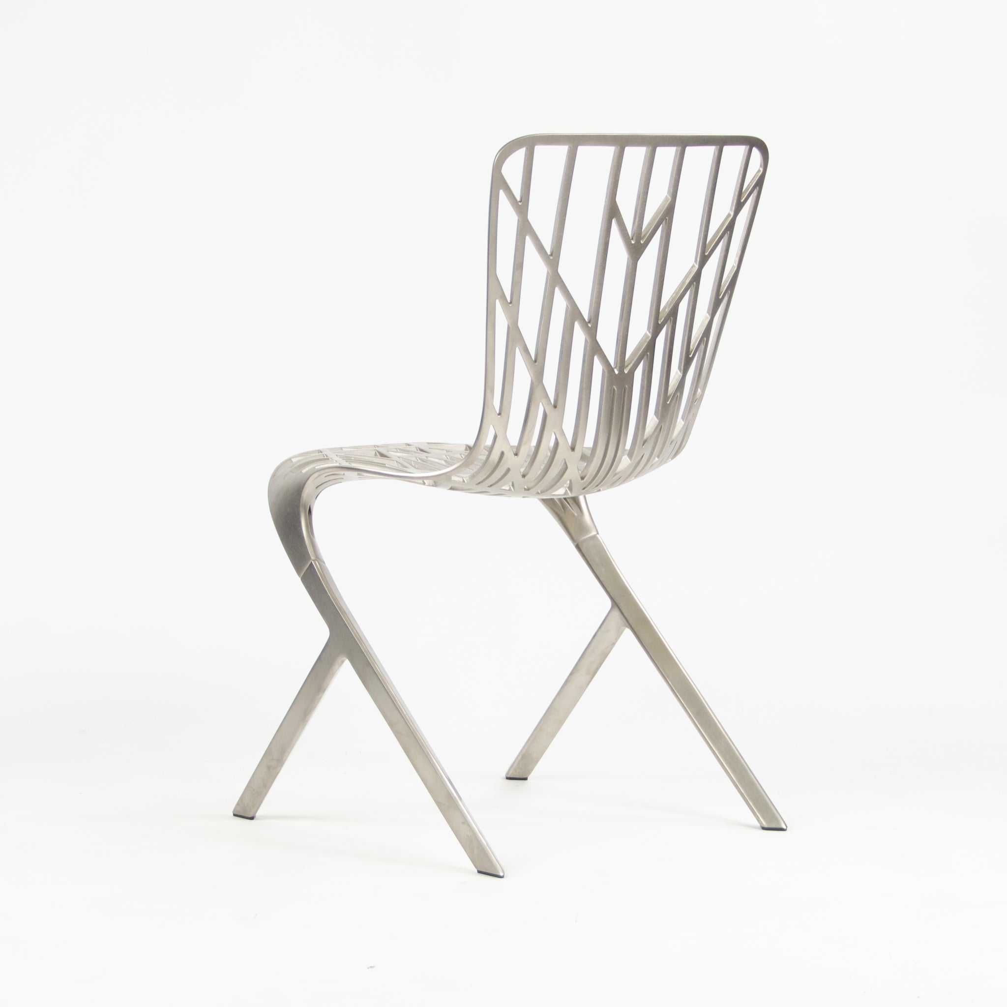 SOLD 2013 Knoll Studio David Adjaye Washington Skeleton Dining Chair Brushed Nickel