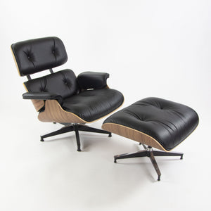 SOLD Herman Miller 2019 Brand New Eames Lounge Chair and Ottoman Walnut Black Leather