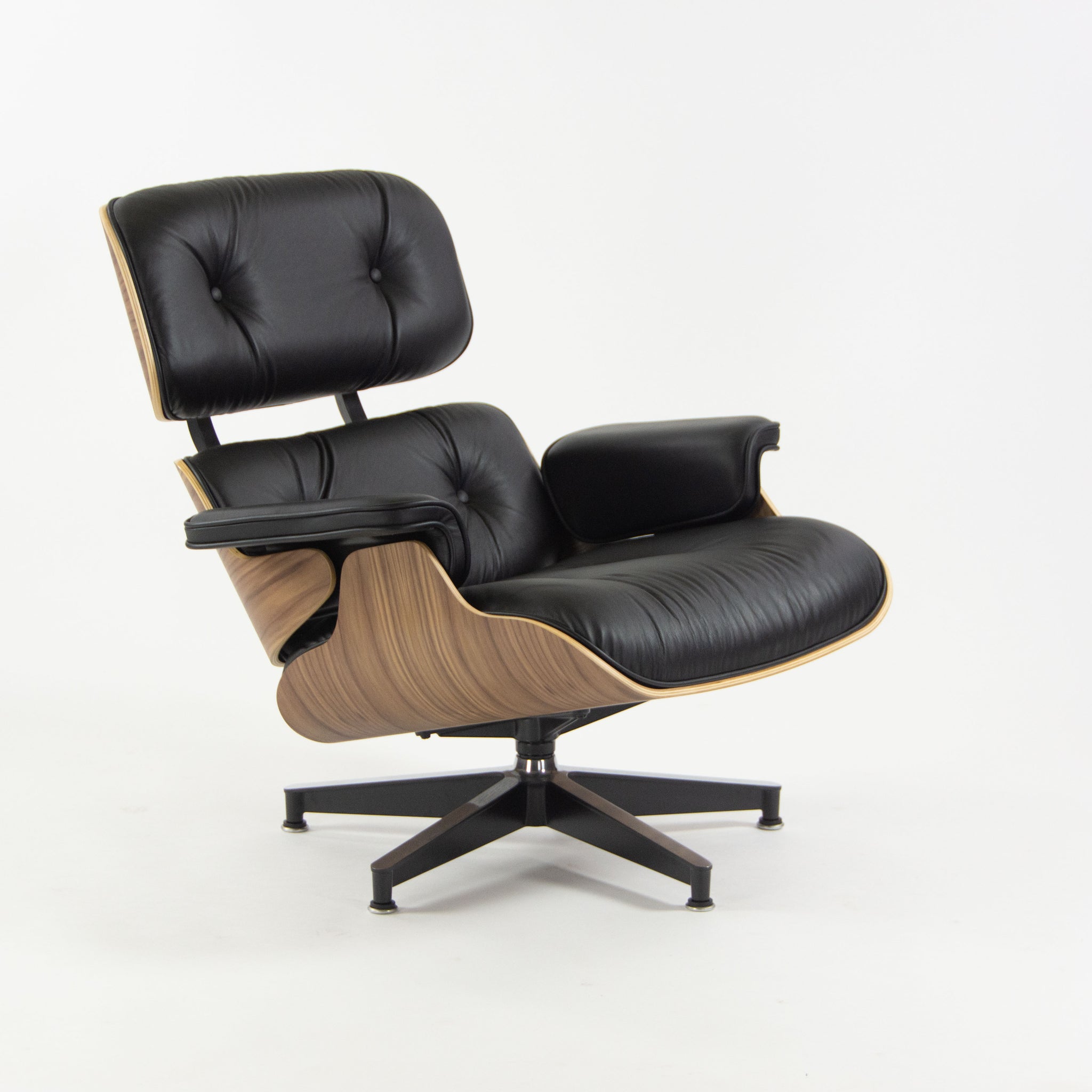 SOLD Herman Miller 2019 Brand New Eames Lounge Chair and Ottoman Walnut Black Leather