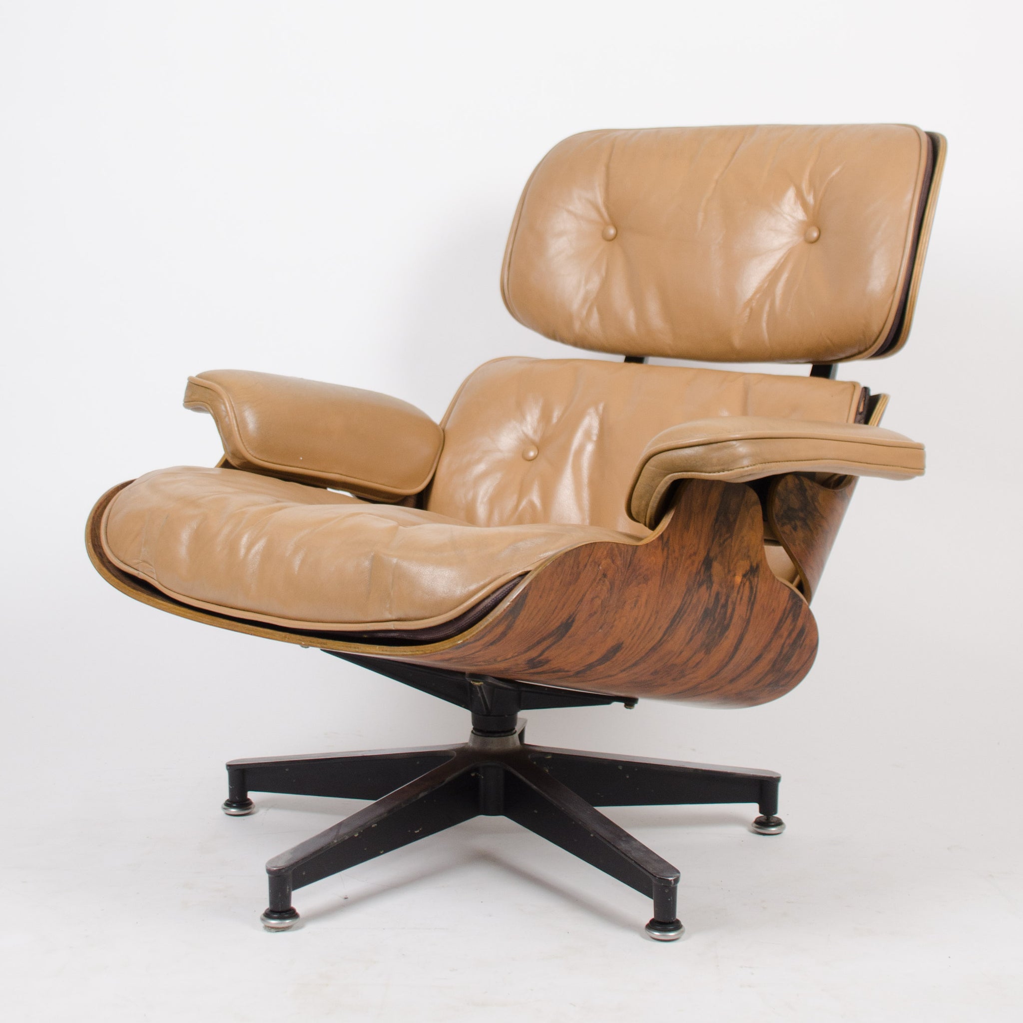 SOLD 1960's Herman Miller Eames Lounge Chair & Ottoman Rosewood 670 671 Tan Leather