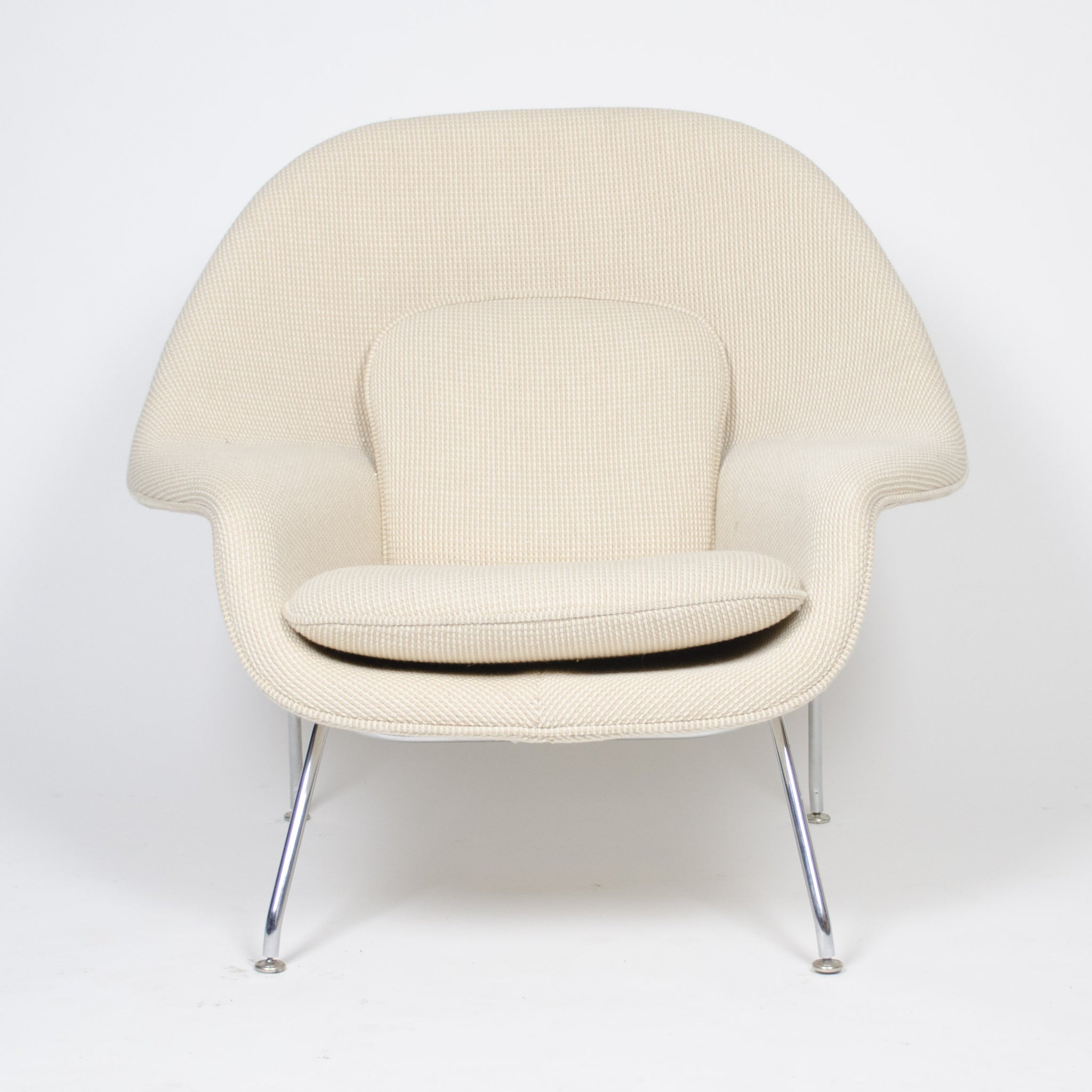 SOLD Eero Saarinen Womb Chair Knoll International Mid-Size Ivory Cato Fabric MINT!