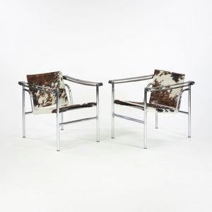 SOLD 1960s Pair of LC1 Basculant Chairs by Le Corbusier, Pierre Jeanneret, Charlotte Perriand for Cassina