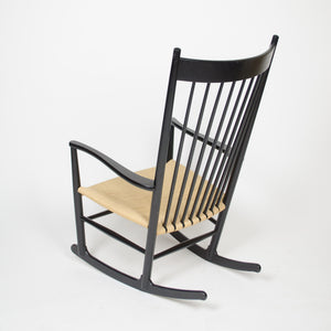 SOLD 1976 Hans Wegner J16 Black Rocking Chair Mobler FDB Denmark