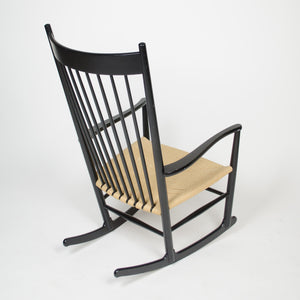 SOLD 1976 Hans Wegner J16 Black Rocking Chair Mobler FDB Denmark