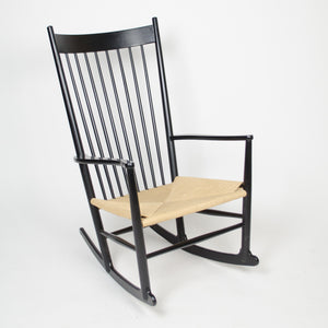 SOLD 1976 Hans Wegner J16 Black Rocking Chair Mobler FDB Denmark