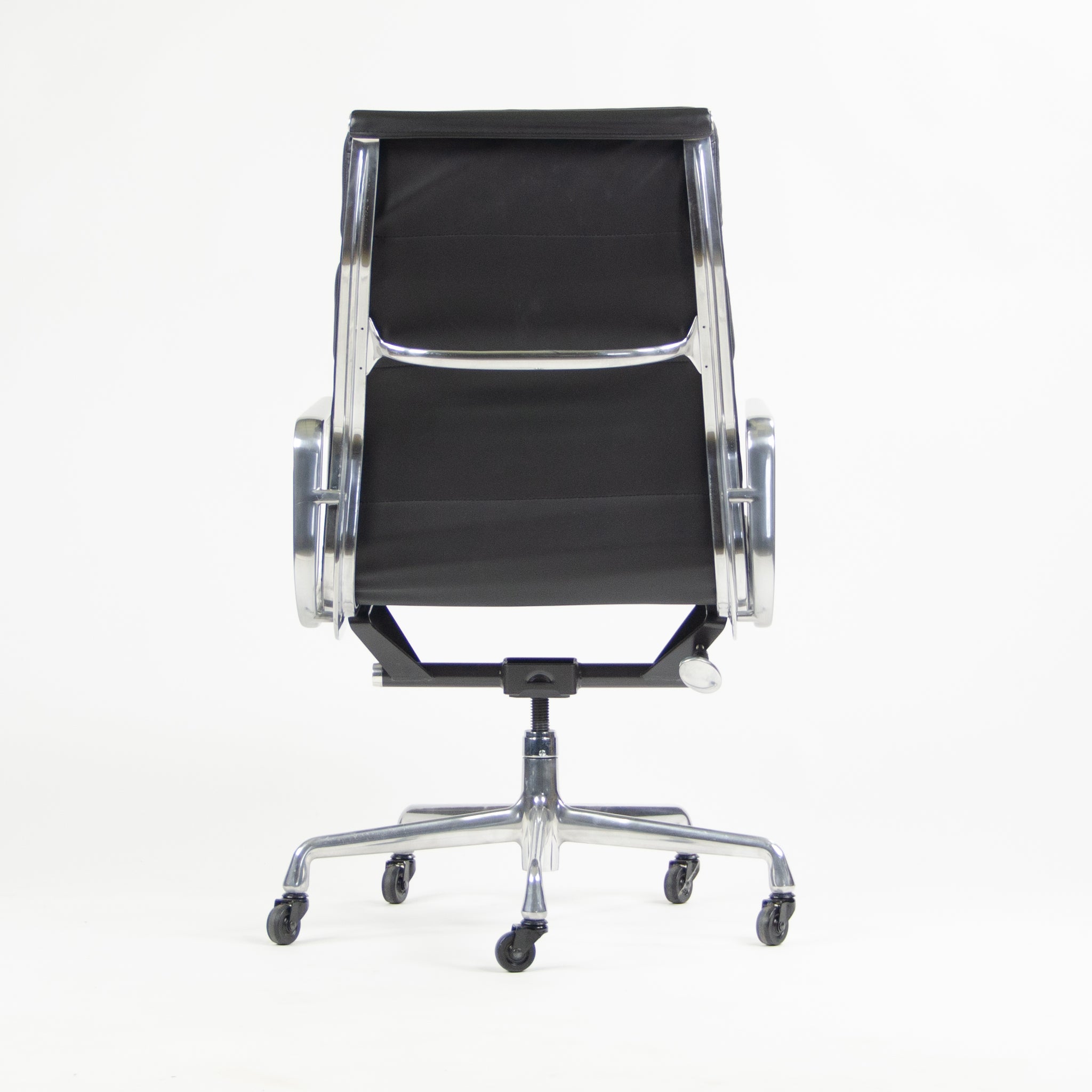 SOLD Eames Herman Miller High Soft Pad Aluminum Desk Chair Black Leather NOS 2x Available